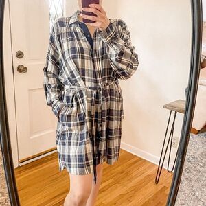ATM Anthony Thomas Melillo Plaid Shirt Dress L